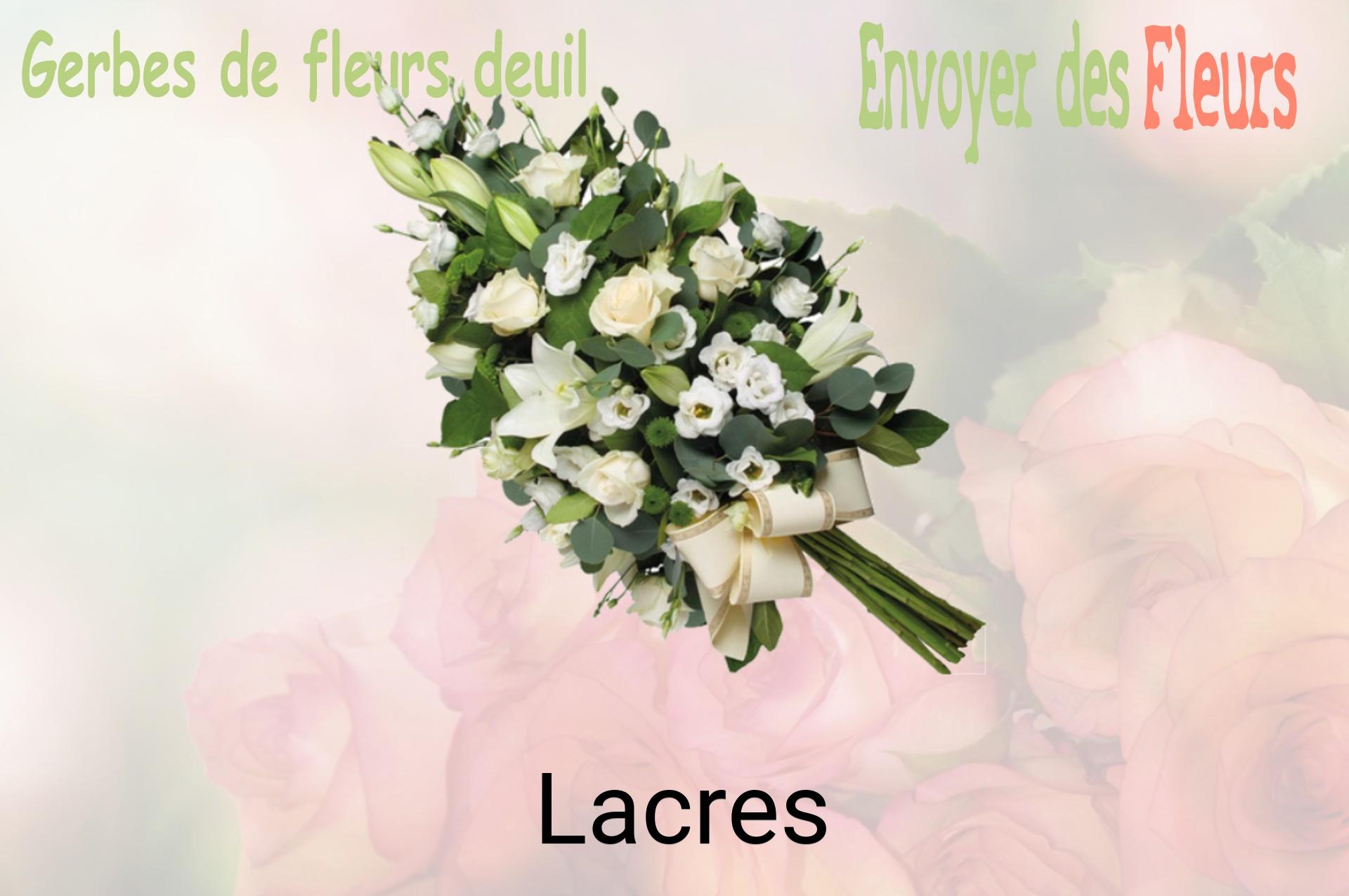 Gerbe de fleurs de deuil livrée à Lacres